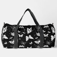 Black White Butterfly Illustration Pattern Design
