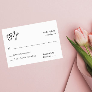 Black & White Calligraphy 10 RSVP no Meal