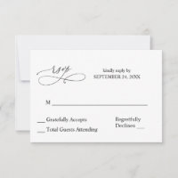 Black & White Calligraphy 7 RSVP no Meal