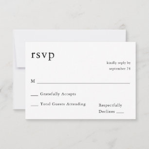 Black & White Calligraphy 9 RSVP no Meal