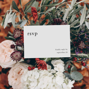 Black & White Calligraphy 9 with Meal RSVP Card