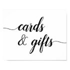 Black & White Calligraphy Cards & Gifts Sign