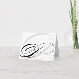 Black & White Calligraphy Initial D Monogram Cards