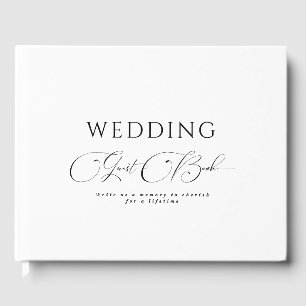 Black & White Calligraphy Minimalist Chic Wedding Guest Book