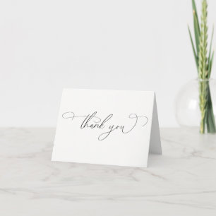 Black & White Calligraphy Minimalist Thank You Card
