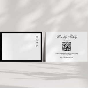 Black & White Calligraphy Modern QR Code Enclosure Card