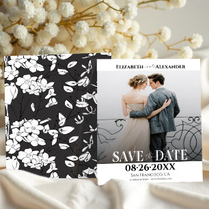 Black & White Calligraphy Photo Save the Date