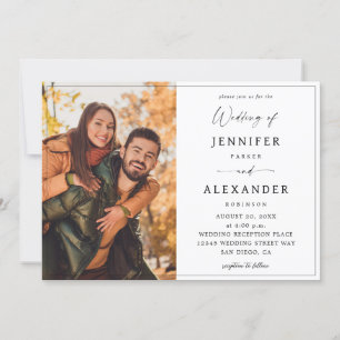 Black & White Calligraphy Photo Simple V2 Invitation