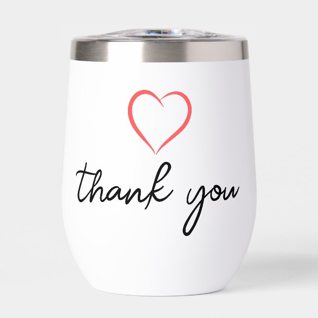 Black White Calligraphy Thank You  (Front)