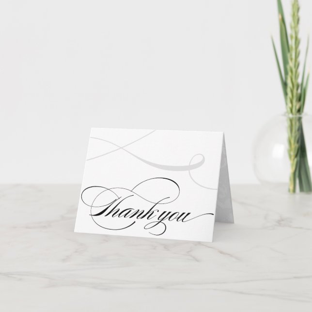 Black & White Calligraphy Thank You Cards (Front)