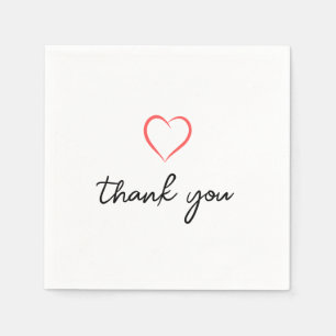 Black White Calligraphy Thank You Napkins