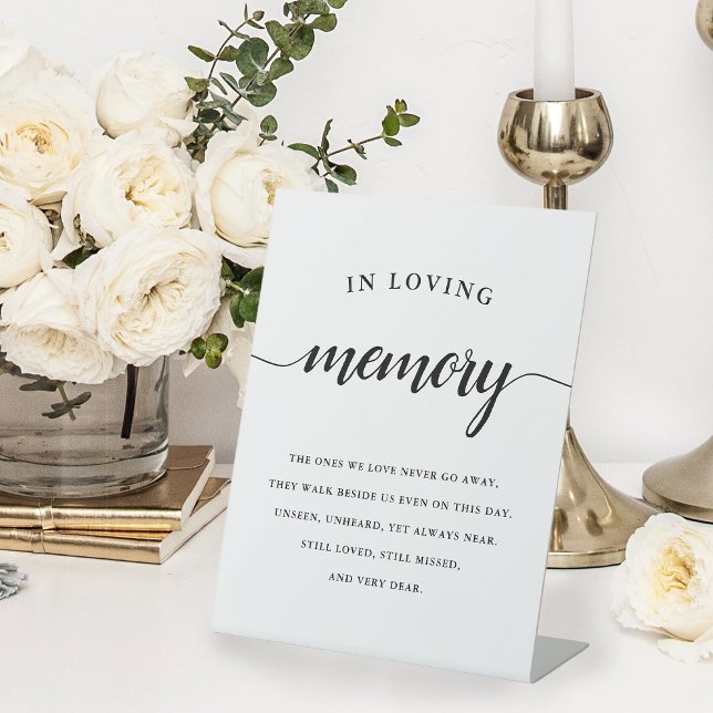 Black & White Calligraphy Wedding Memorial Pedestal Sign (Creator Uploaded)