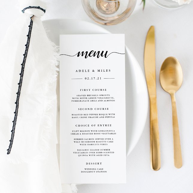 Black & White Calligraphy Wedding Menu (Creator Uploaded)