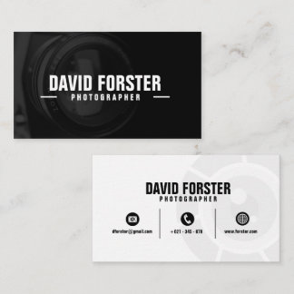 Black White Camera Lens Photographer Business Card