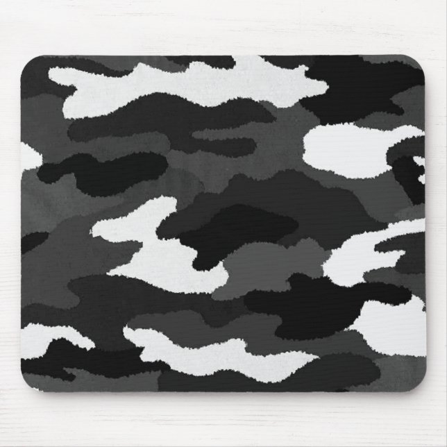 Black & White Camo Mouse Mat (Front)