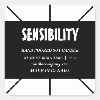 Black White Candle Product  Square Sticker