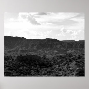 Black & White Caprock Canyon Landscape 16x20 Poster