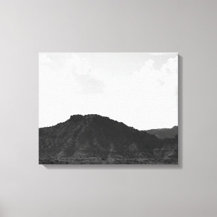 Black & White Caprock Canyon Mountain 16x20 Canvas Print