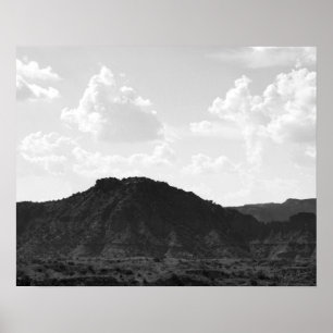 Black & White Caprock Canyon Mountain 16x20 Poster
