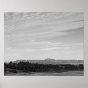 Black & White Caprock Canyon Rim Landscape 16x20 Poster