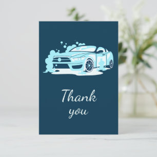 Black & White Car Detailer Brand Thank You Card