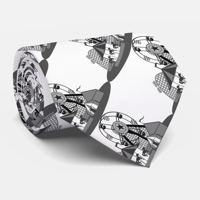 Black & White Carnival Theme Tie (Rolled)