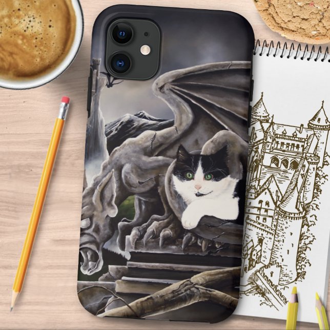 Black White Castle Gargoyle  Case-Mate iPhone Case (Creator Uploaded)
