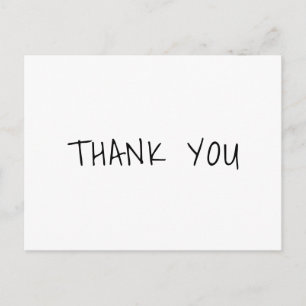 Black White Casual Handwriting Business Thank You Postcard