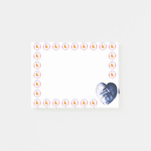 Black White Cat Bird Love Watercolor Post-it Notes