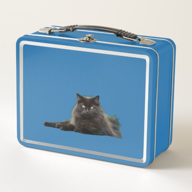 Black & White Cat Duo Metal Lunchbox  (Front)