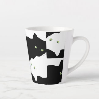 Black & White Cat  Latte Mug