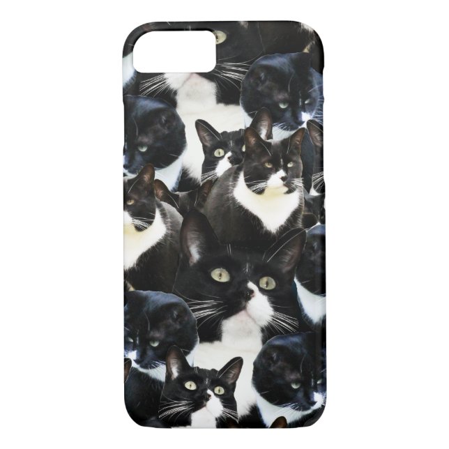 Black White Cat Madness Case-Mate iPhone Case (Back)