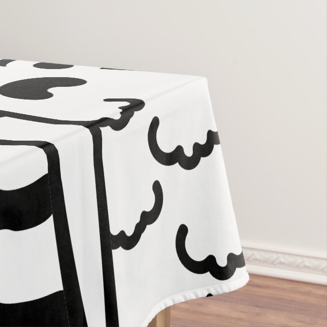 Black & White Cat Mum For Cat Lovers  Tablecloth (In Situ)