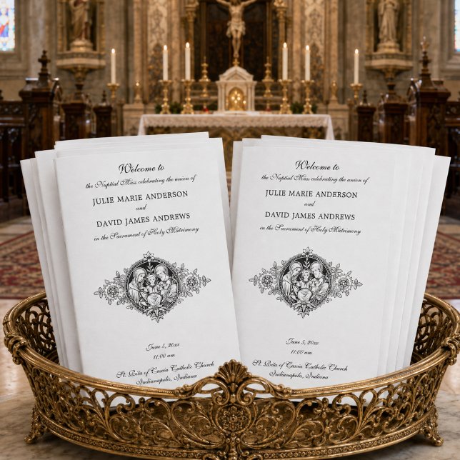 Black & White Catholic Latin Mass Wedding Program (Creator Uploaded)