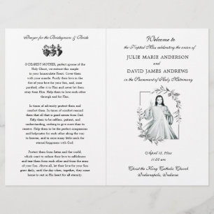 Black & White Catholic Latin Mass Wedding Program