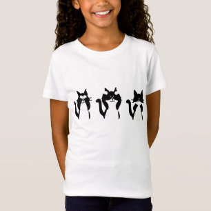 Black White Cats Three Wise Kitties T-Shirt