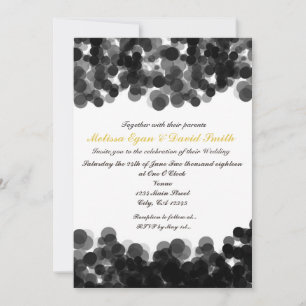 Black & White Caviar Confetti Wedding Invitation