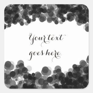 Black White Caviar Elegant Party favour sticker