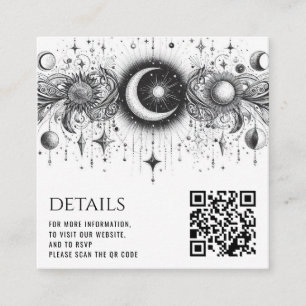 Black & White Celestial QR Code Enclosure Card
