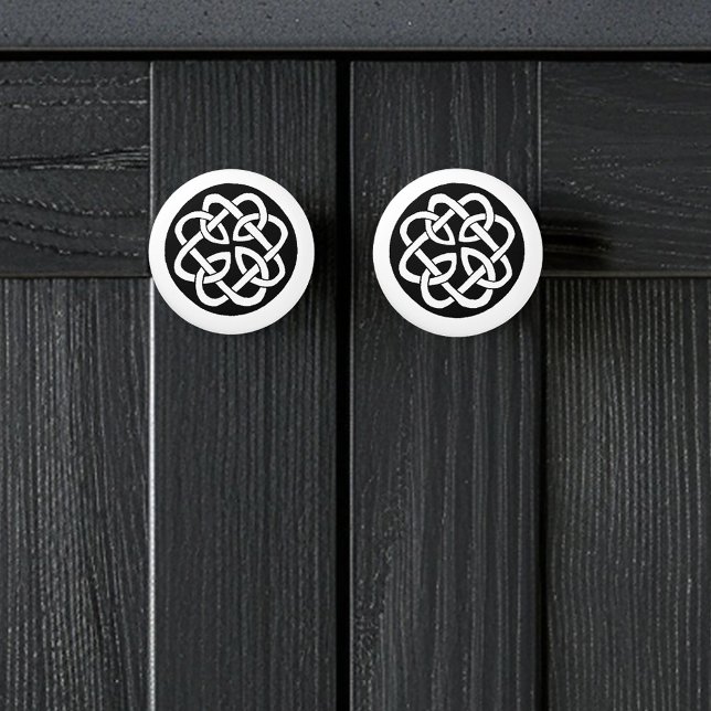Black White Celtic Knotwork Circle Symbol Ceramic Knob (Creator Uploaded)