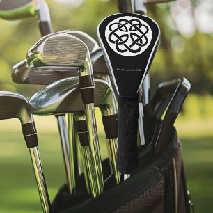 Black White Celtic Knotwork Circle Symbol Golf Head Cover