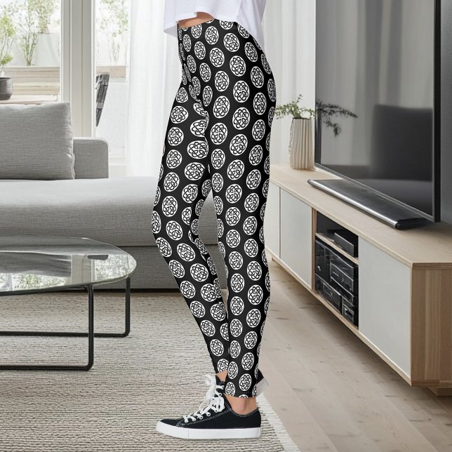 Black White Celtic Knotwork Circle Symbol Leggings (Creator Uploaded)