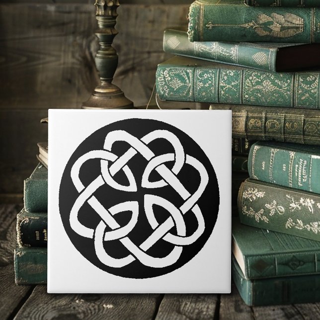 Black White Celtic Knotwork Circle Symbol Tile (Creator Uploaded)