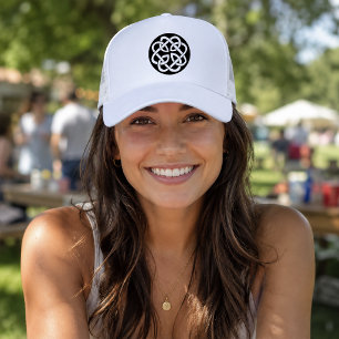 Black White Celtic Knotwork Circle Symbol Trucker Hat