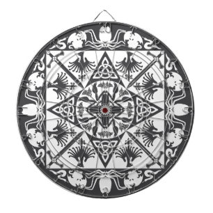 Black White Celtic Mediaeval Fantasy Dartboard