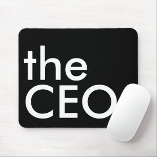 Black White CEO Bold Executive Typography Mouse Mat