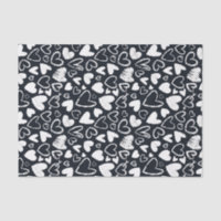 Black White Chalk Heart Pattern Valentine's Day