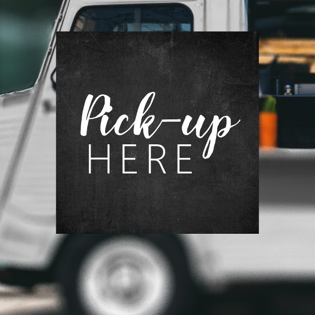 Black & White Chalkboard | Restaurant Pick up Here Window Cling (Creator Uploaded)