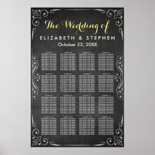 Black & White Chalkboard Wedding Seating Chart
