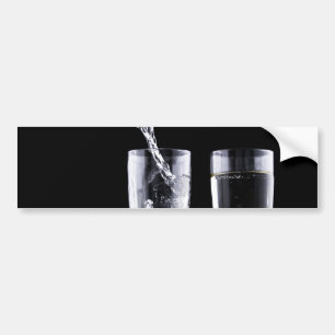 Black White Champagne Party Flute Glasses Festive Bumper Sticker